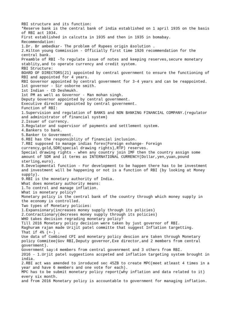 Monetary Policy Part 1 Pdf Reserve Bank Of India Repurchase Agreement - Light Images - Gorgeous Full HD Collection