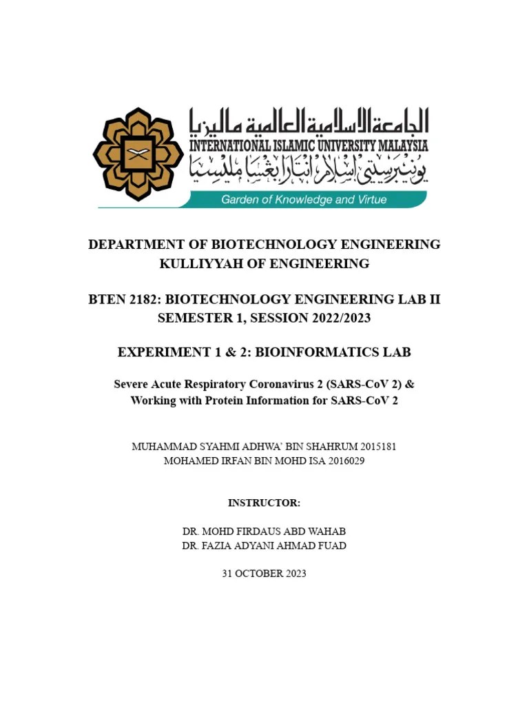 Experiment 1 & 2 - Bioinformatics Lab | Download Free PDF ...