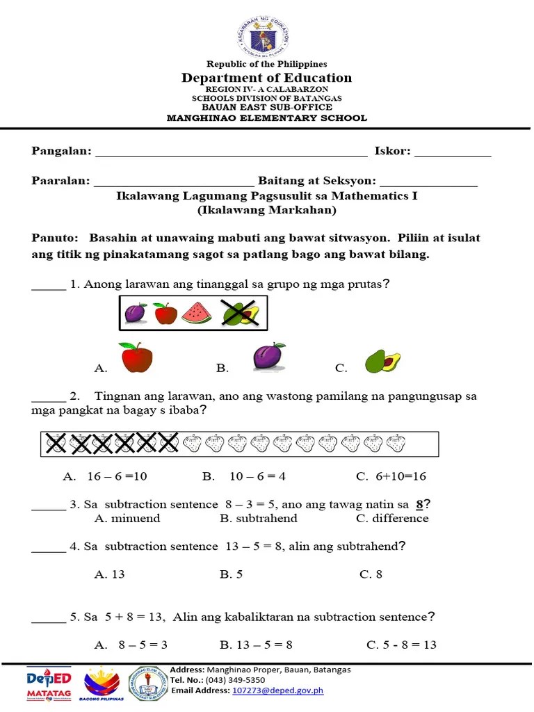 Q2-2nd-Summative-Test In Mathematics 1 | PDF