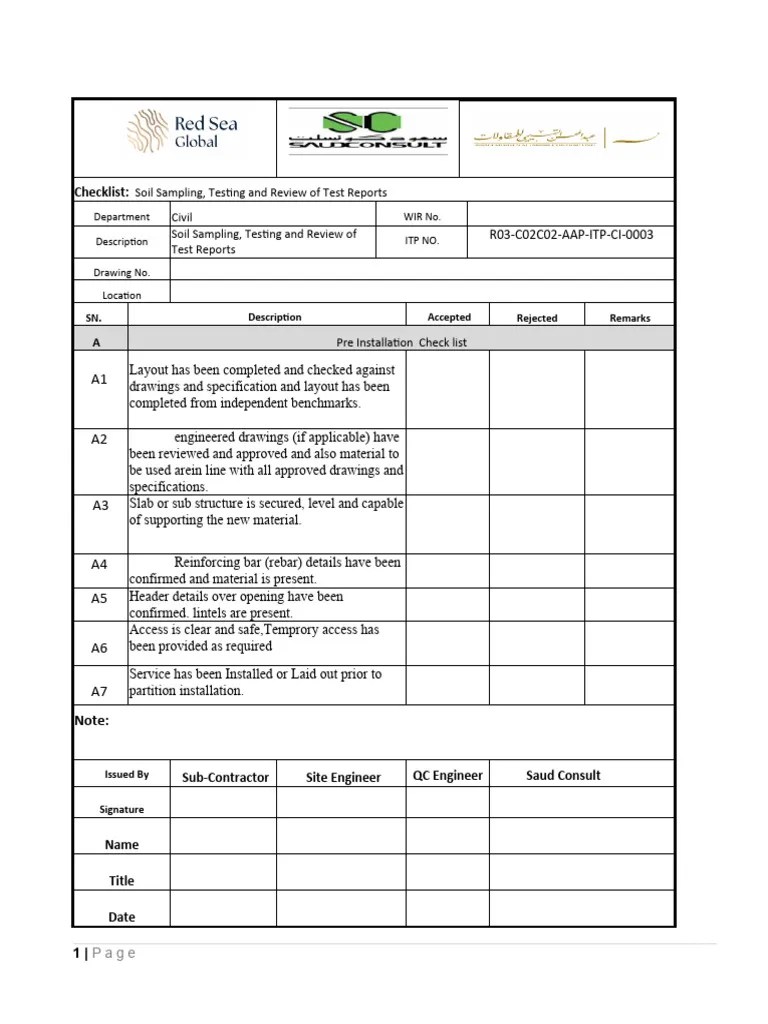 Checklist Of Block Work | PDF | Materials | Earth Sciences
