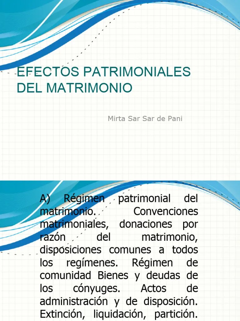 Regimen Patrimonial Matrimonial Y U Conv. 2020 | PDF | Matrimonio | Propiedad De La Comunidad