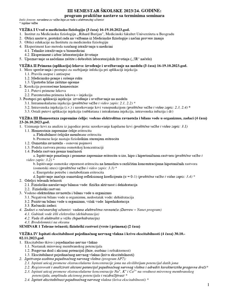 Prakticna Nastava III Semestar 23 24 | PDF