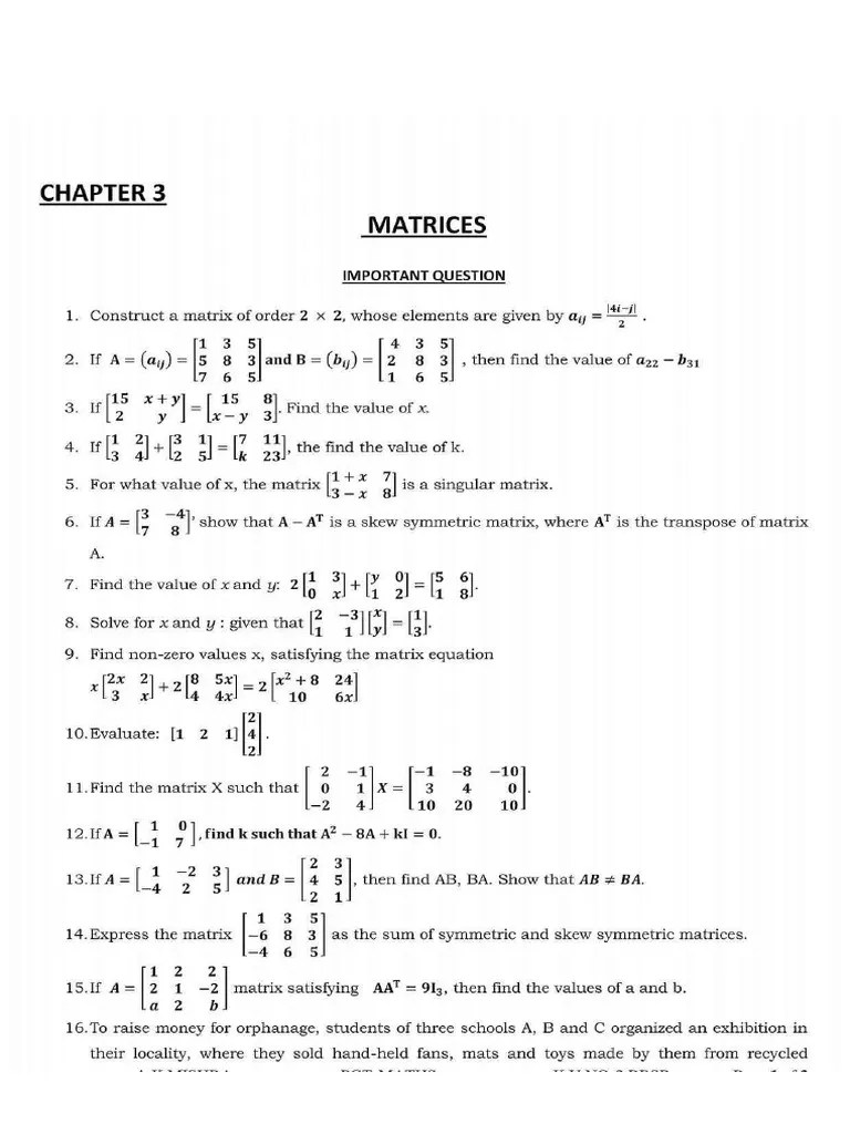 Matrix Question | PDF