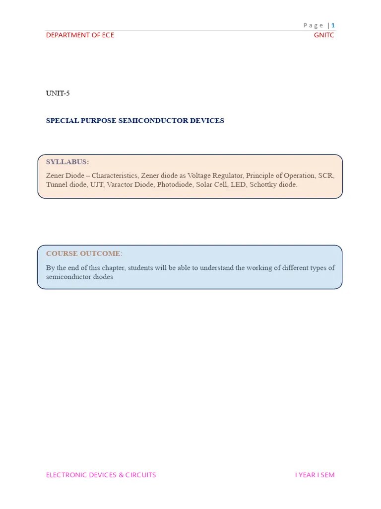 EDC Unit-5 | PDF | P–N Junction | Diode