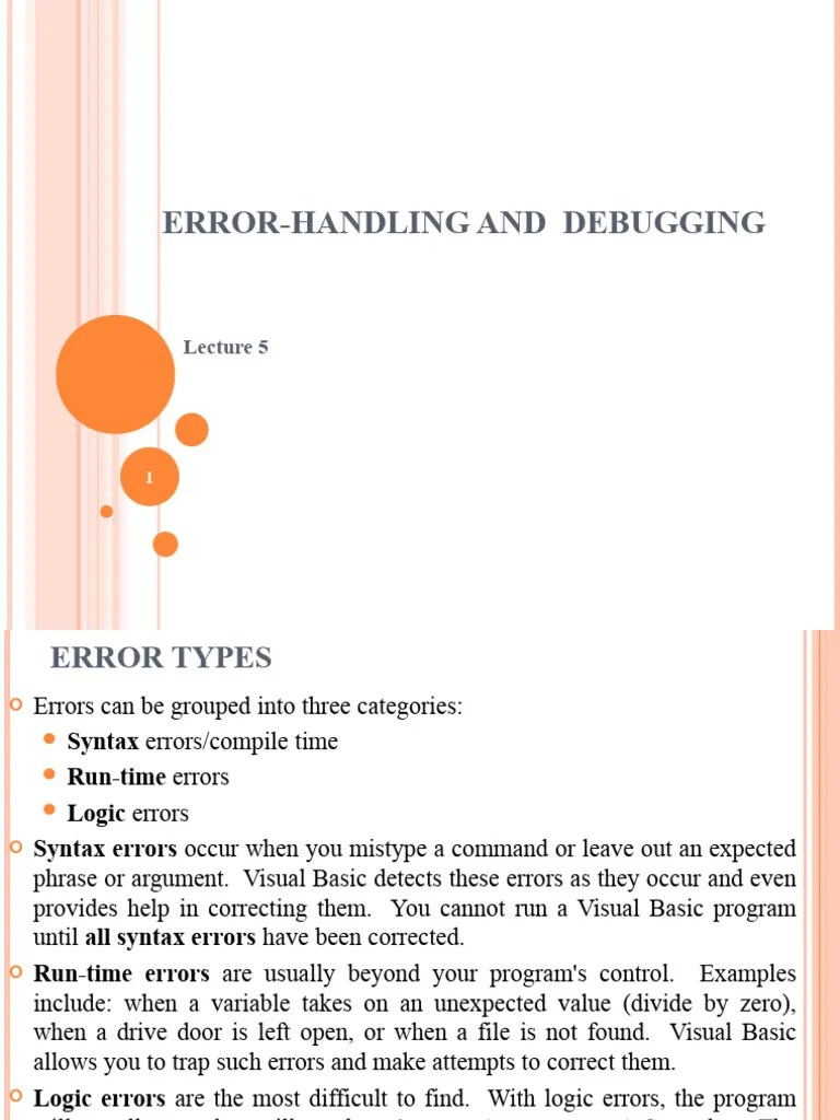 Error Handling | PDF | Computer Program | Programming