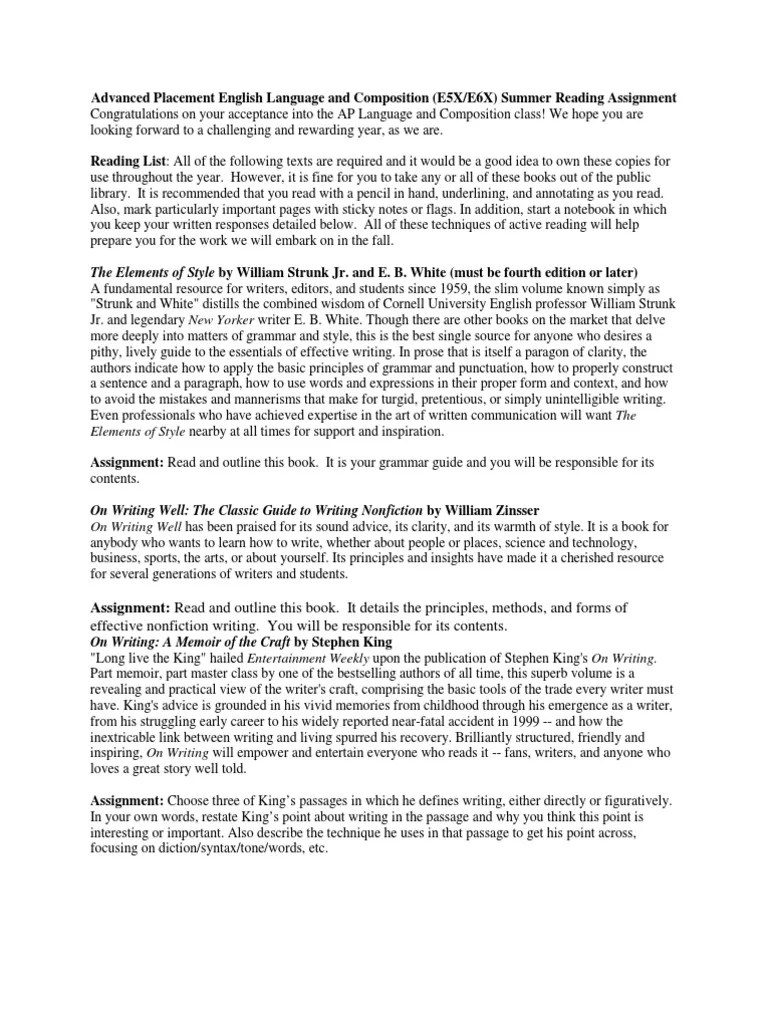 Advanced Placement Instructions | PDF | Paragraph | Essays