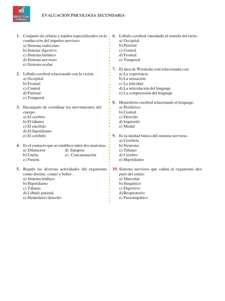 Psicologia Evaluacion | PDF | Cerebro | Anatomía