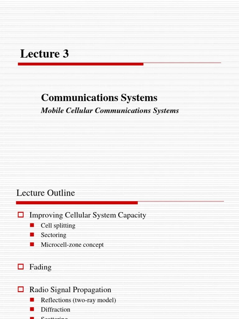 CC541-Lecture 3 | PDF | Cellular Network | Orthogonal Frequency ...