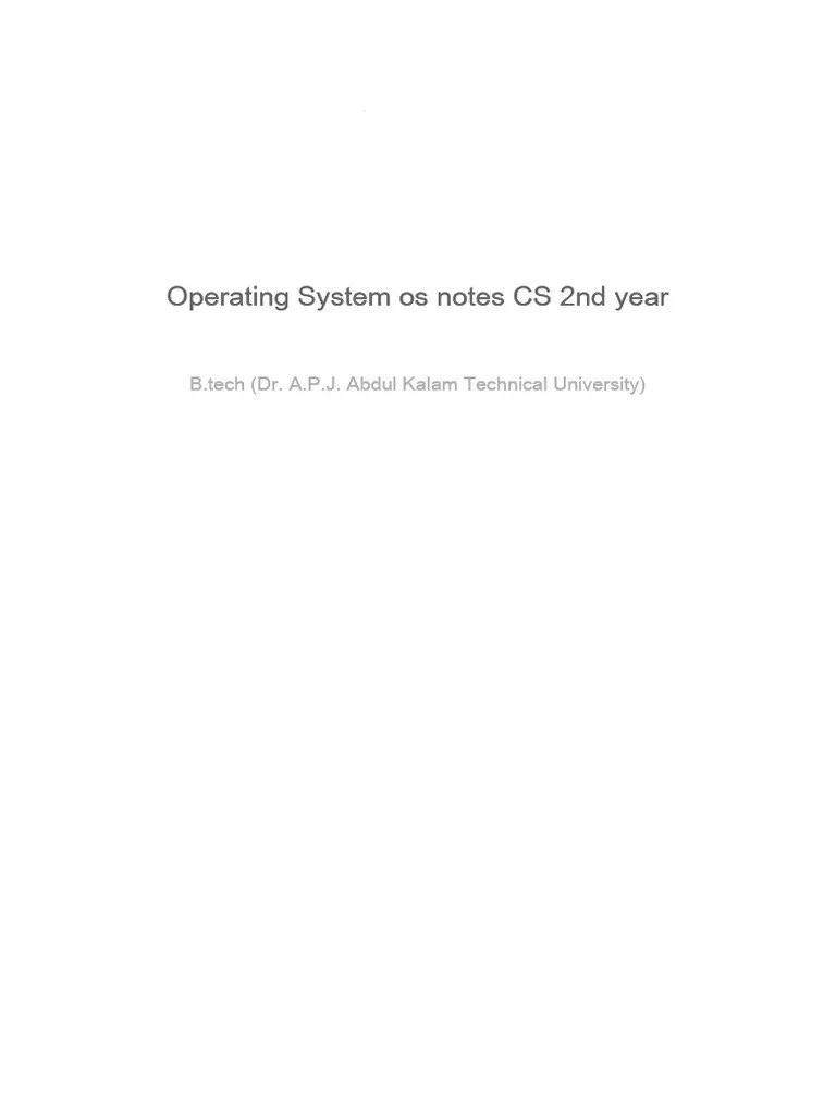 Operating System Os Notes New Cs 2nd Year | PDF | Scheduling (Computing ...