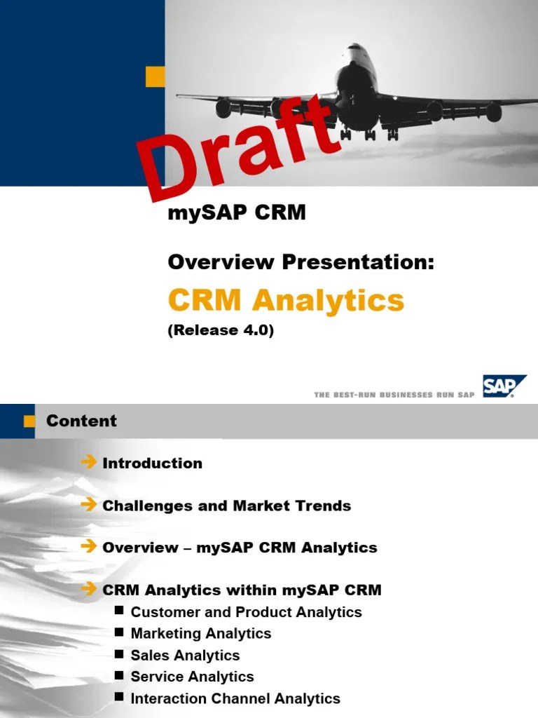 Overview Presentation - Analytics (BPP For SAP CRM 4.0) | PDF ...