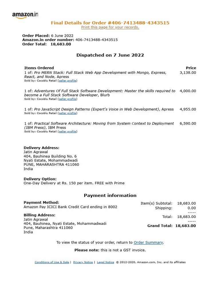 Amazon Invoice | PDF