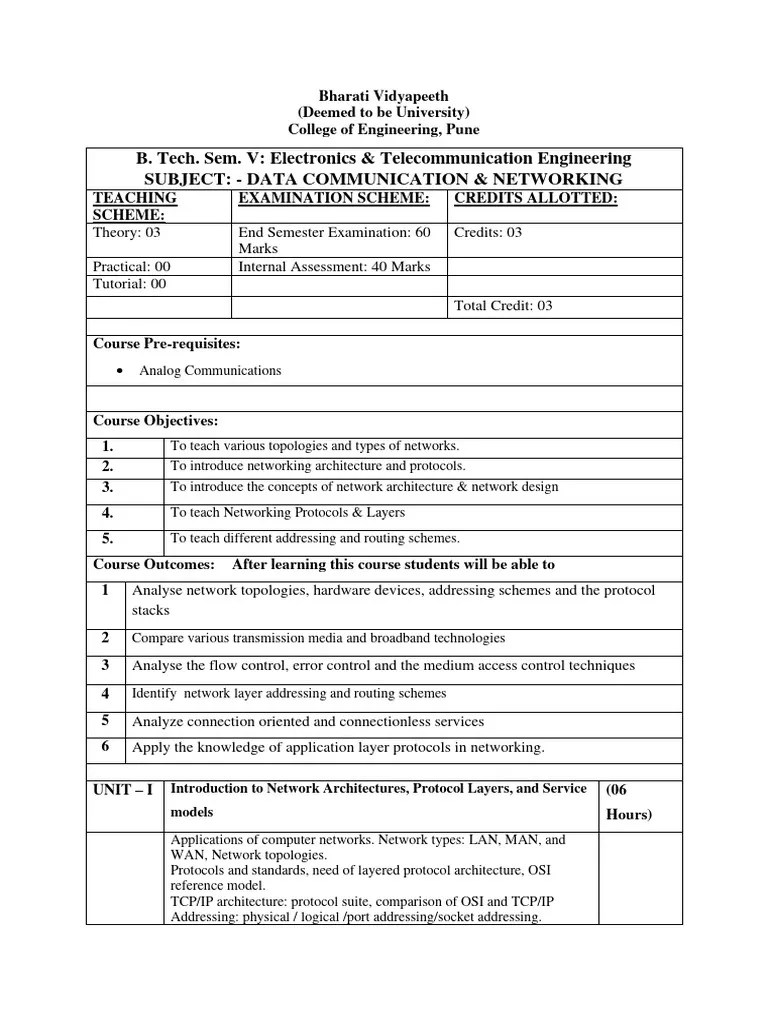 Data Communication & Networking | PDF | Computer Network | Transmission ...