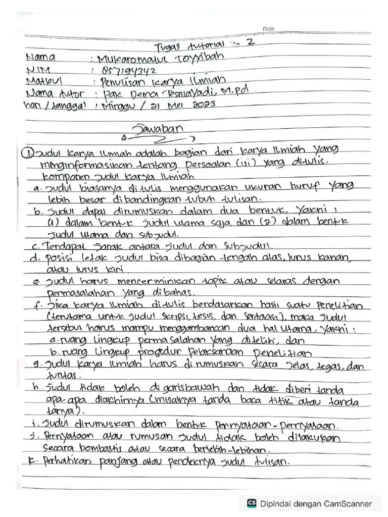 Tugas Tutorial 2 Teknik Penulisan Karya Ilmiah | PDF