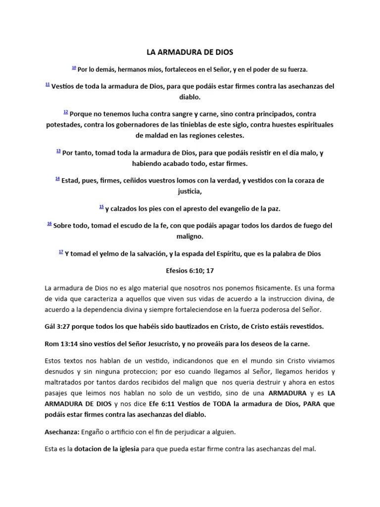 LA ARMADURA DE DIOS | PDF | Verdad | Salvación