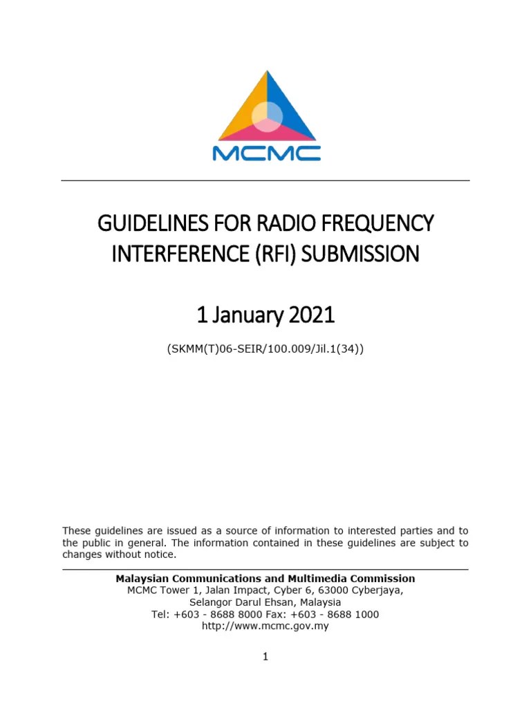 Guidelines For Radio Frequency Interference Submission | PDF ...
