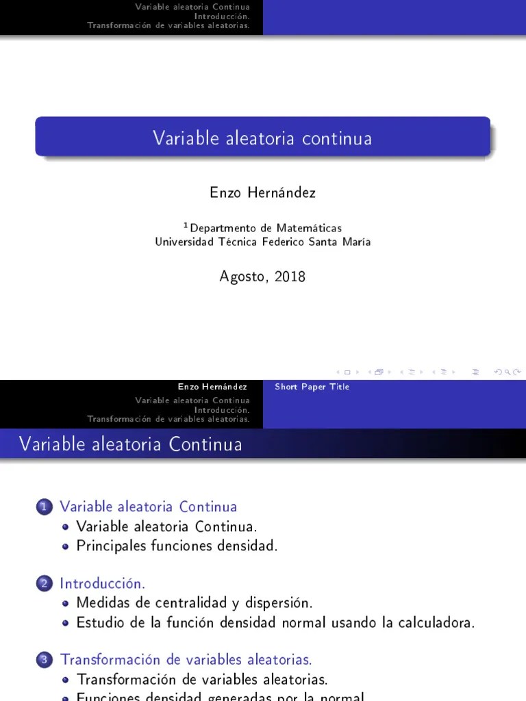 Clase 4 Variable Aleatoria Continua | PDF | Variable Aleatoria ...