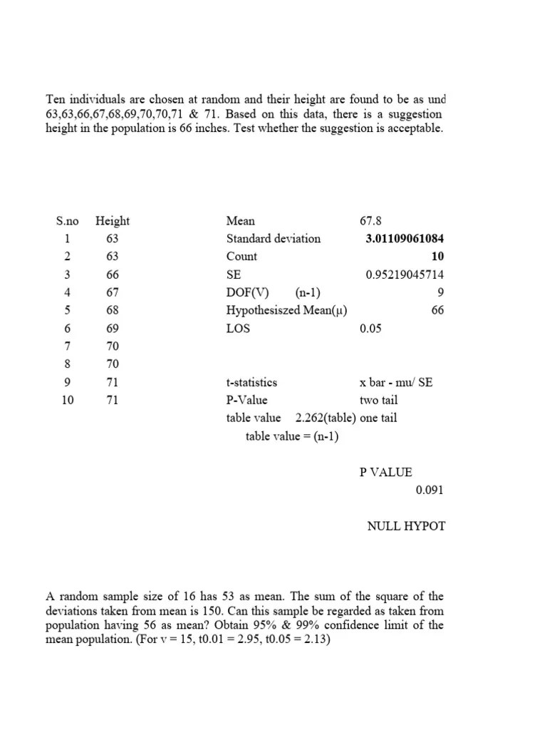 Class 4th Copy Of Hypothesis - T - Test | PDF | P Value | Statistical ...