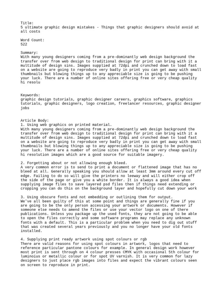 5 Ultimate Graphic Design Mistakes - Things That Graphic Designers ...