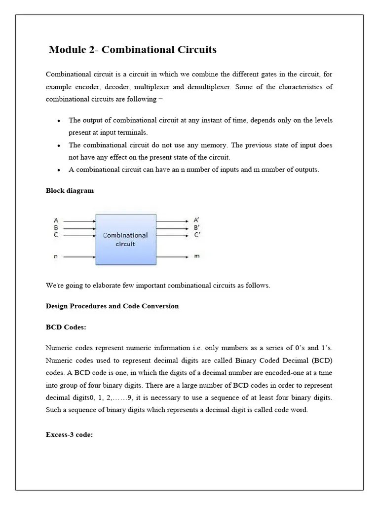 Module 2 - Combinational Circuits-1 | PDF