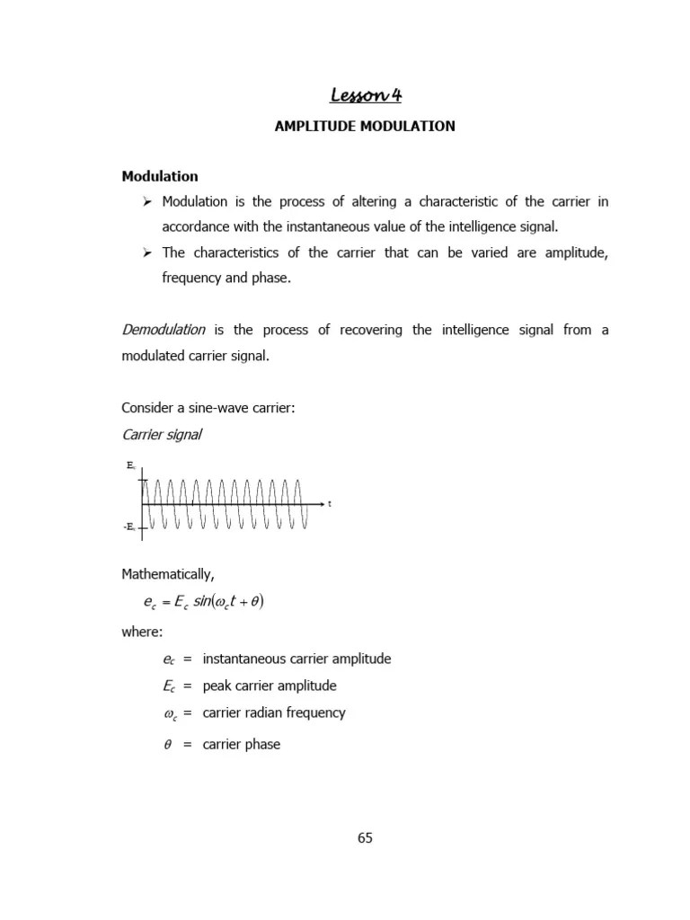 Lesson 4 | PDF | Modulation | Transmitter