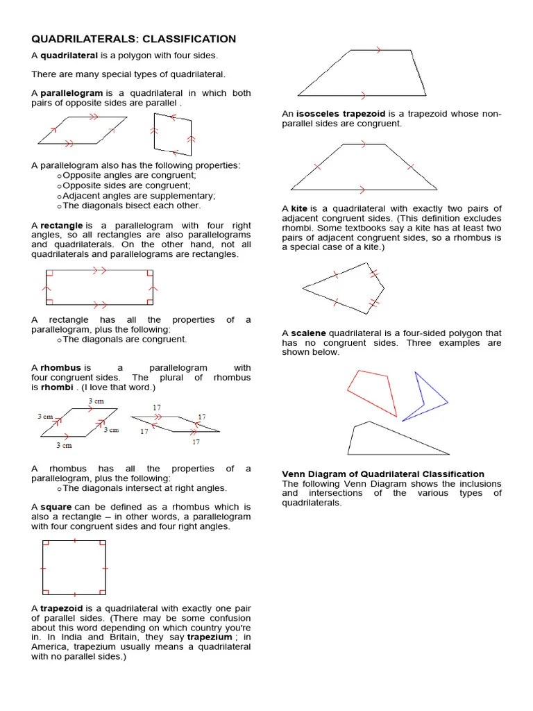 QUADRILATERALS | PDF | Rectangle | Elementary Mathematics