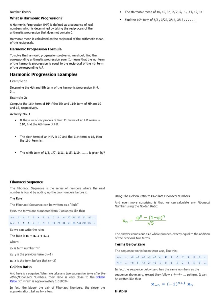 Number Theory 2 | PDF | Numbers | Mathematical Concepts