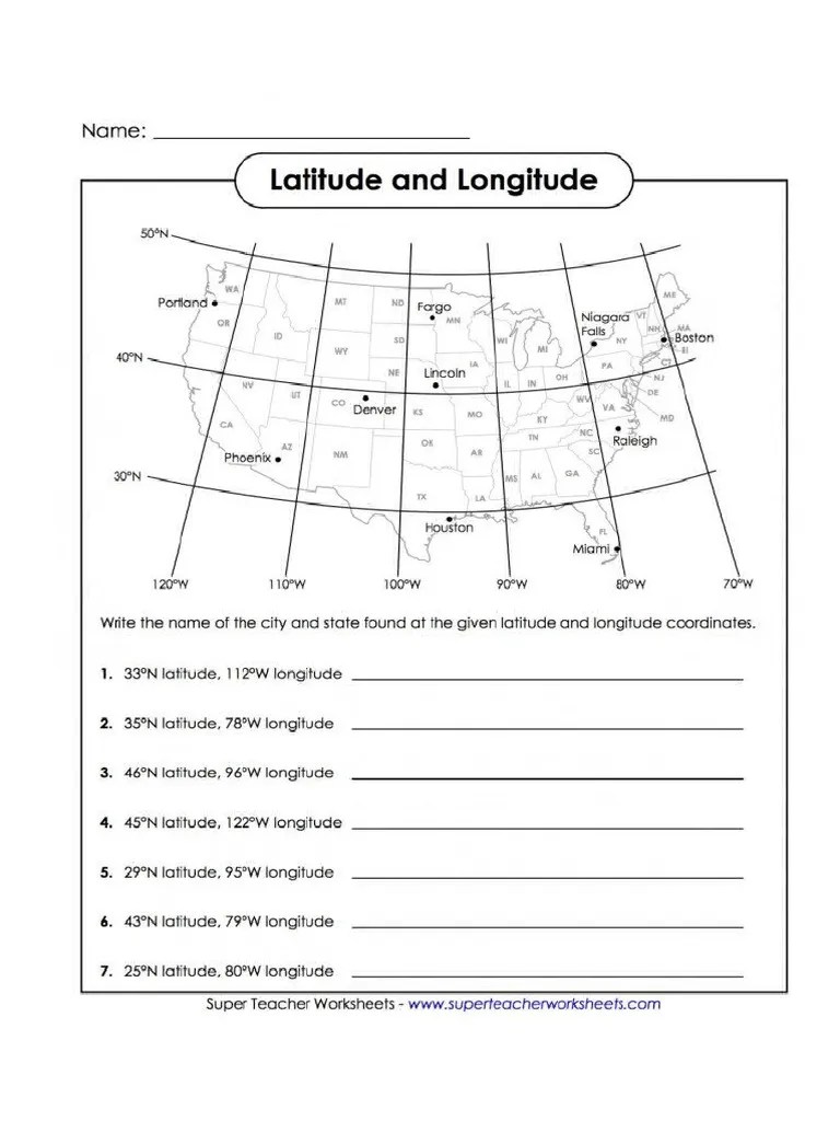 Latitude And Longitude Activity | PDF