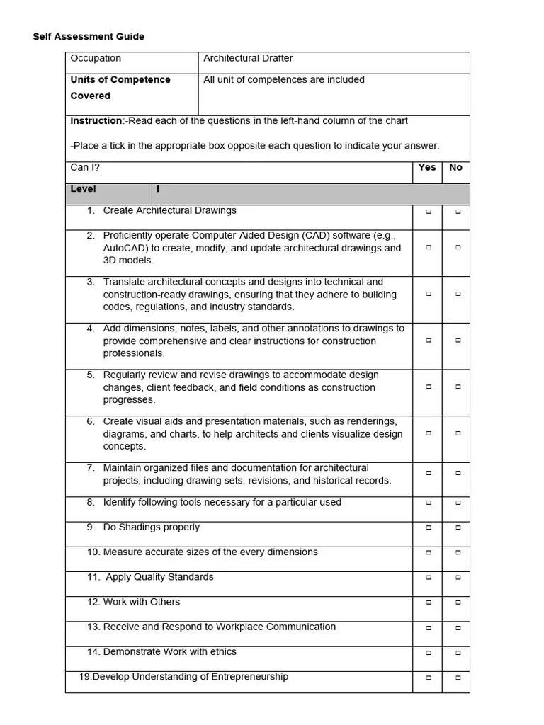 Self Assessment Guide | PDF
