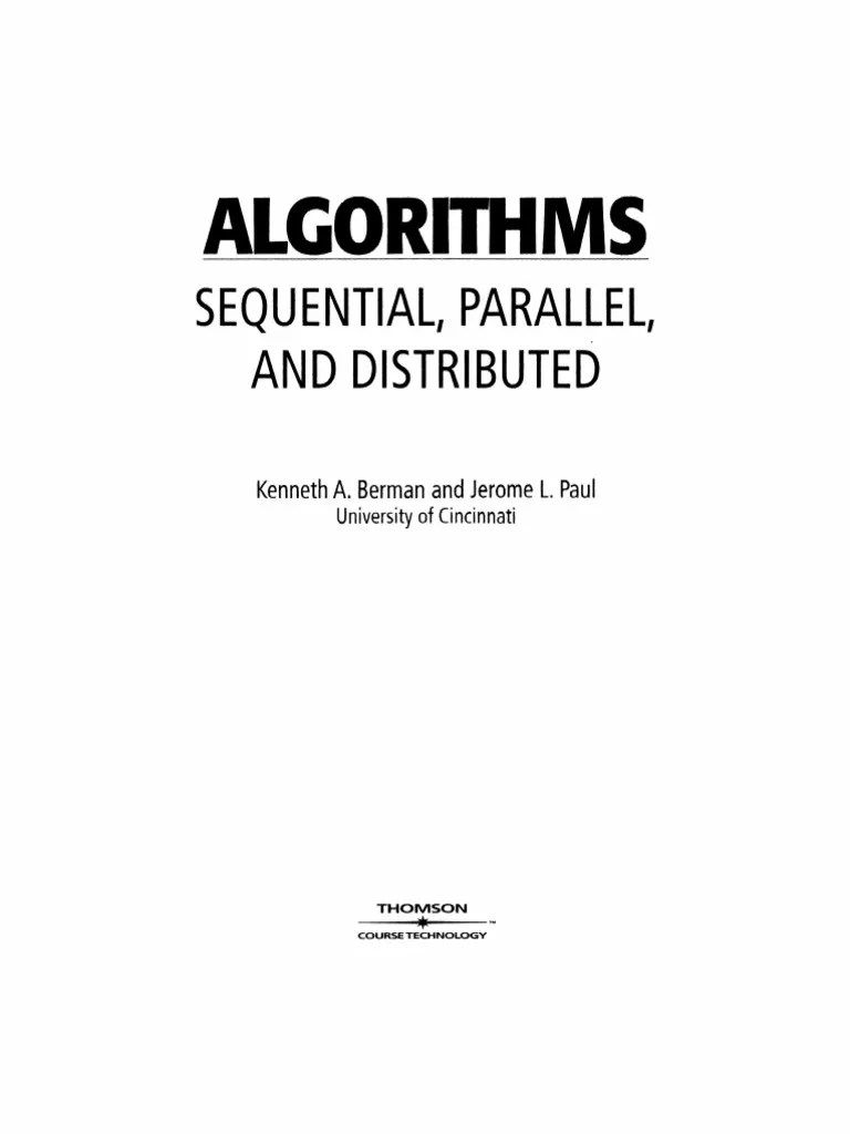 Algorithms Sequential, Parallel, And Distributed | PDF