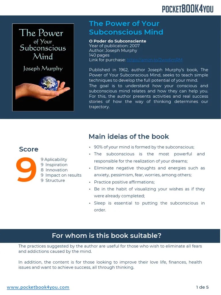 (ENG) The Power Of Your Subconscious Mind - Joseph Murphy | PDF ...