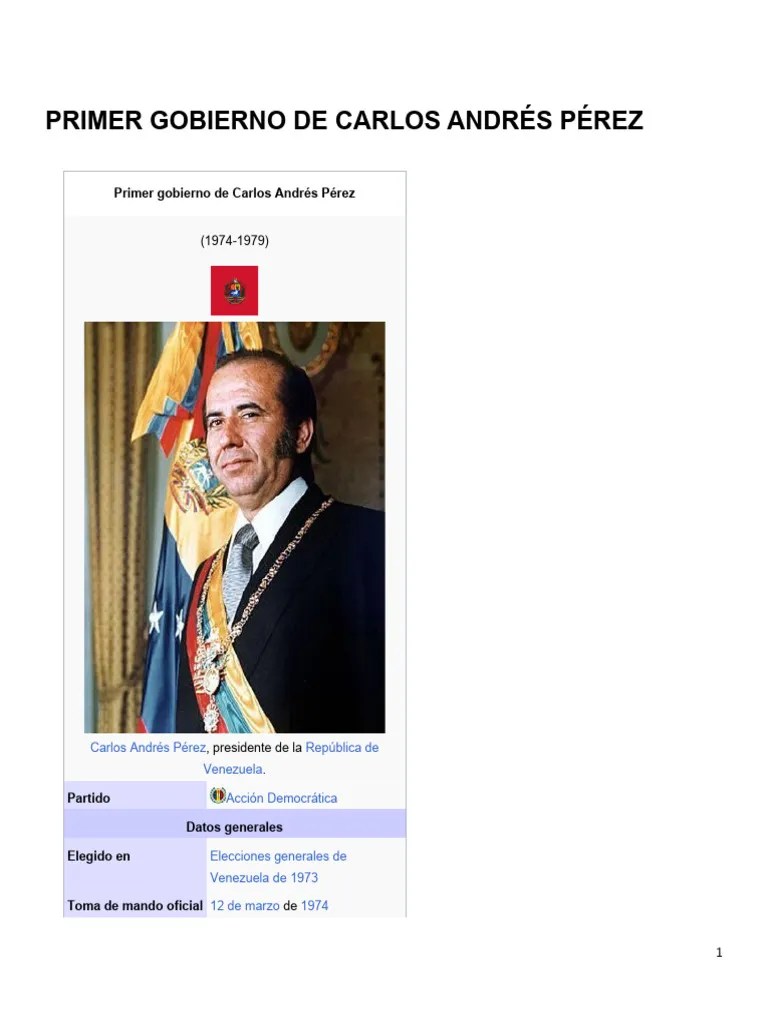 PRIMER GOBIERNO DE CARLOS ANDRÉS PÉREZ | PDF | Venezuela | Economias