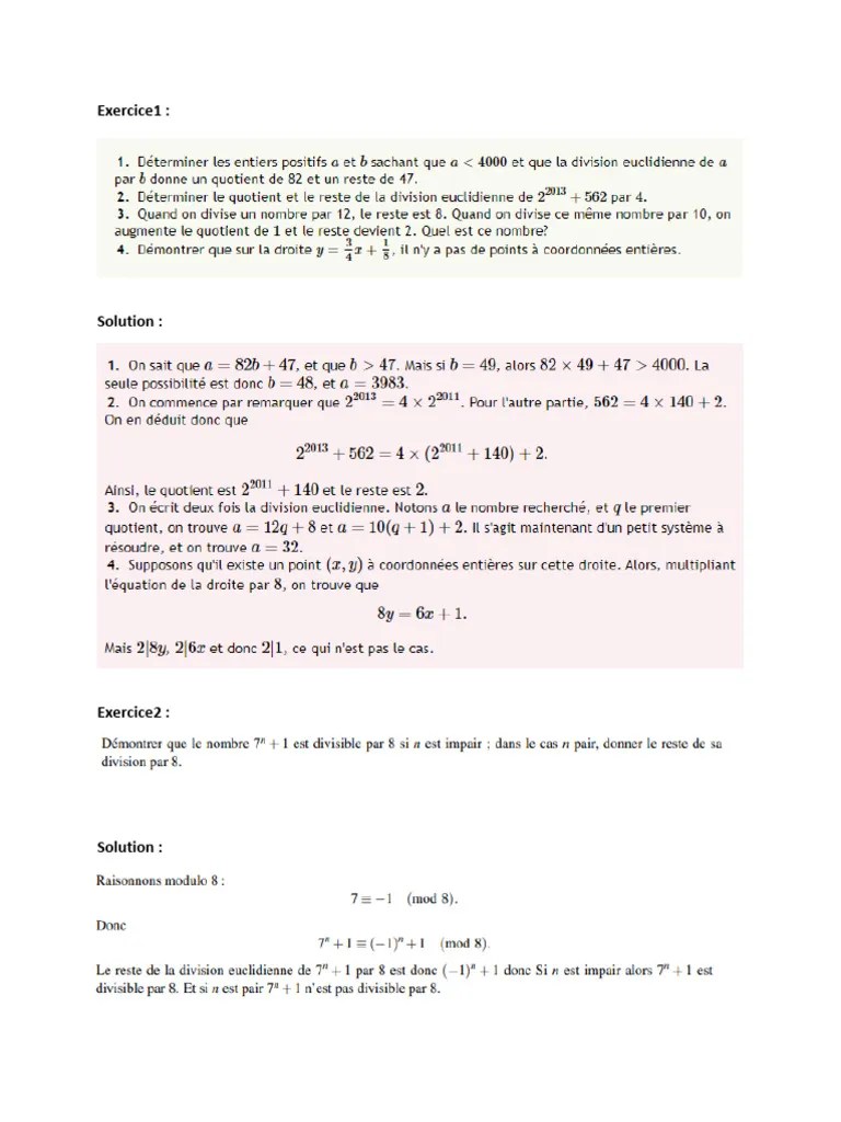 Arithmétique Dans Z | PDF