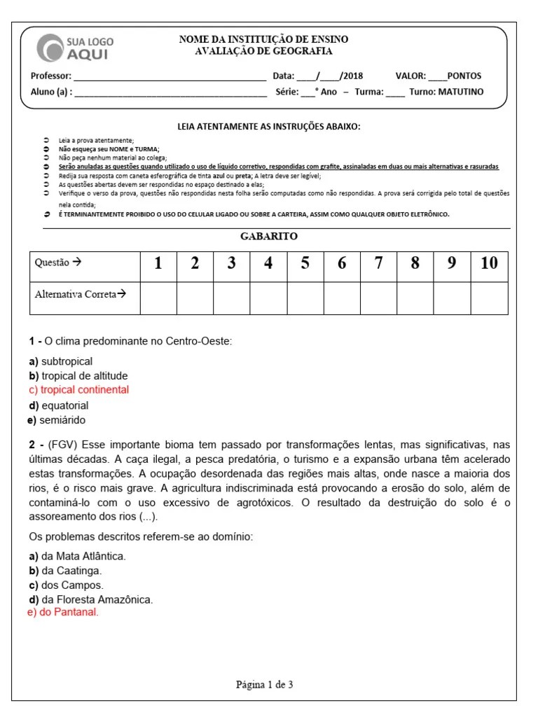 Aspectos Físicos Da Região Centro-Oeste | Download Grátis PDF ...