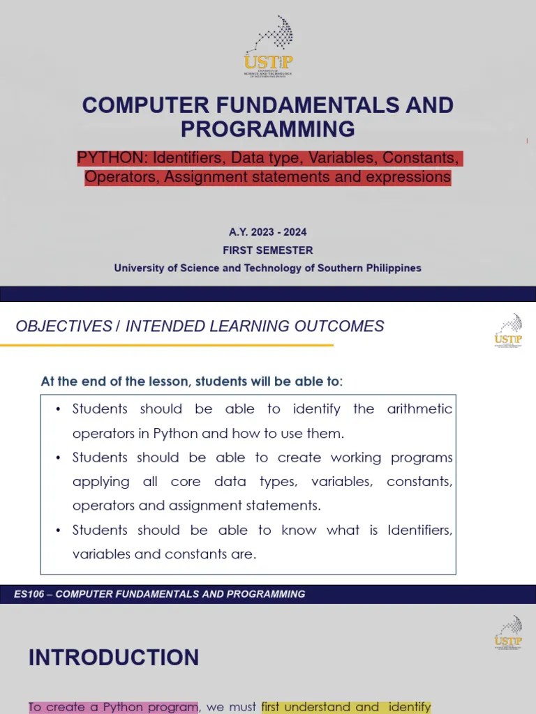 Module 7 Python-Identifiers | PDF | Data Type | Integer (Computer Science)