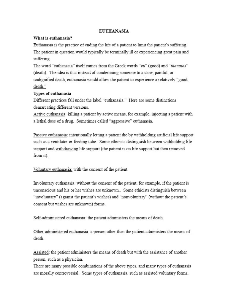 Euthanasia | PDF | Terminal Illness | Health Care