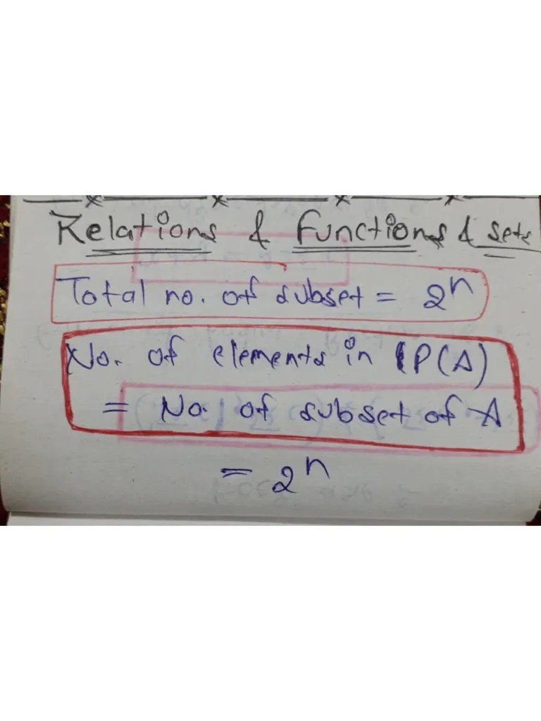 Relation And Function Hand Written Notes | PDF | Teaching Methods ...