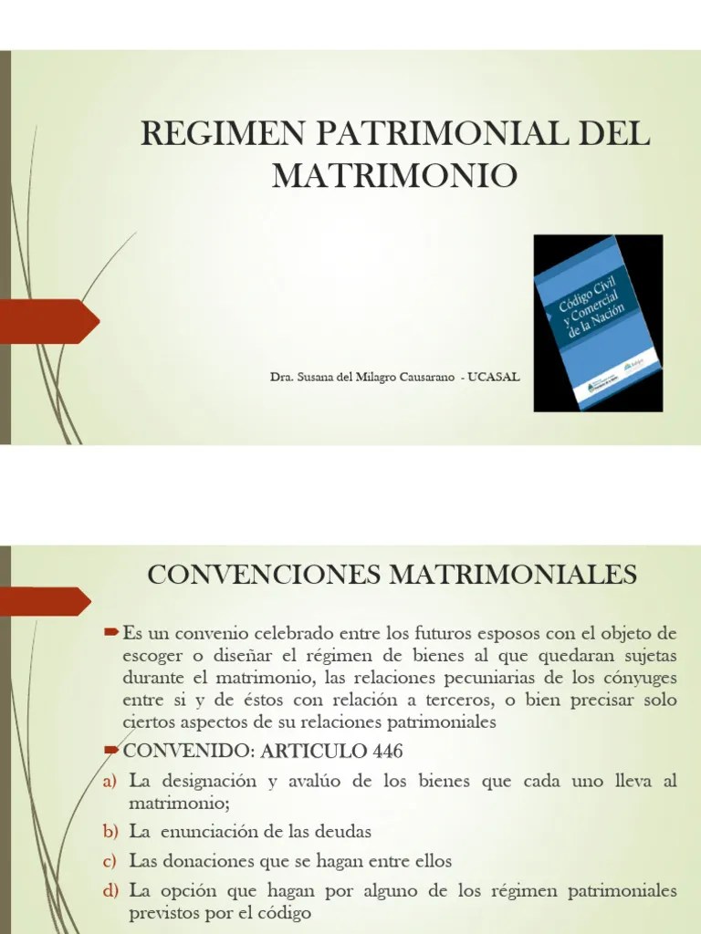 Matrimonio Regimen Patrimonial | PDF | Donación | Propiedad