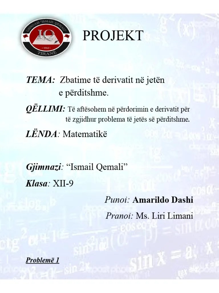 Derivati Ne Jeten E Perditshme | PDF