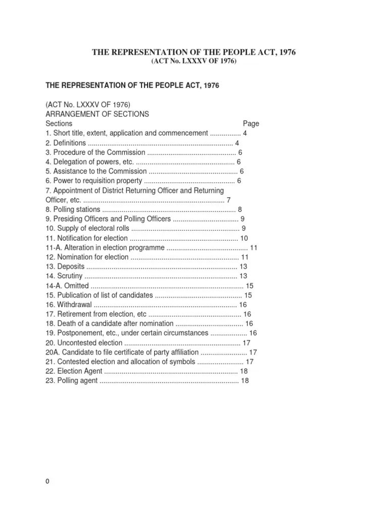 The Representation Of The People Act | Download Free PDF | Elections ...