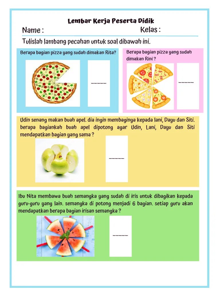 LKPD Kelas 3 SD Pecahan | PDF