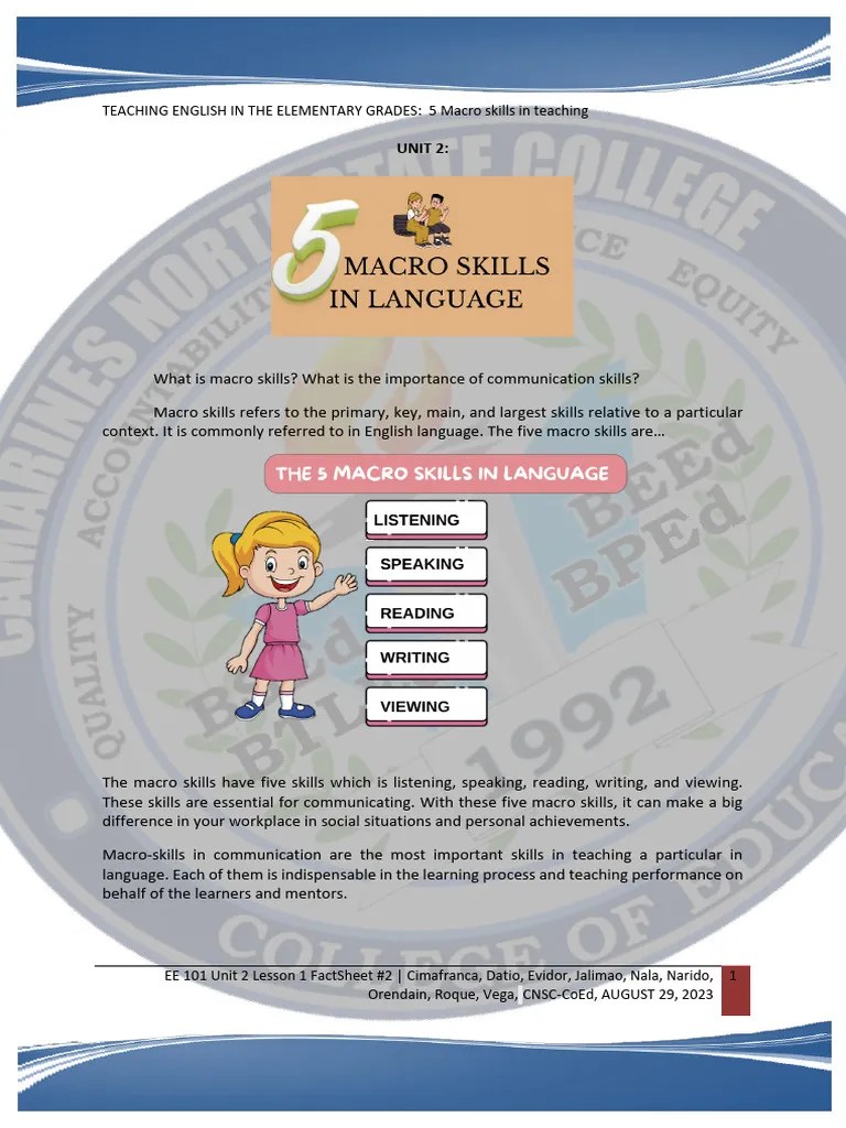 UNIT 2 Macro Skills | PDF | Reading Comprehension | Vocabulary