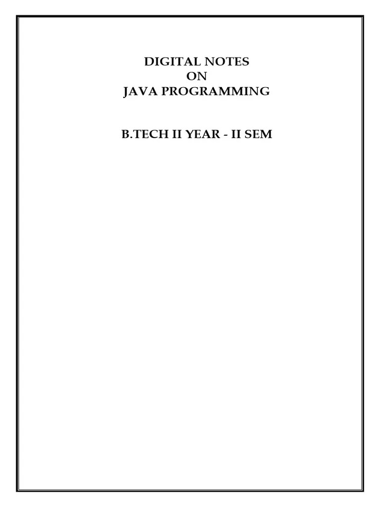 1.java Programming Unit 1 | PDF | Class (Computer Programming) | Method ...