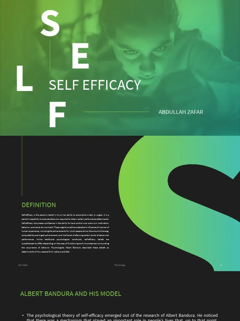 Self-Efficacy Theory | PDF | Self Efficacy | Goal