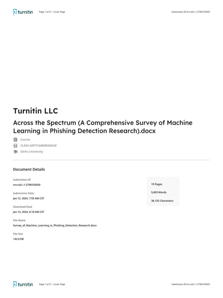 Survey Of Machine Learning In Phishing Detection Research | PDF | Phishing | Machine Learning