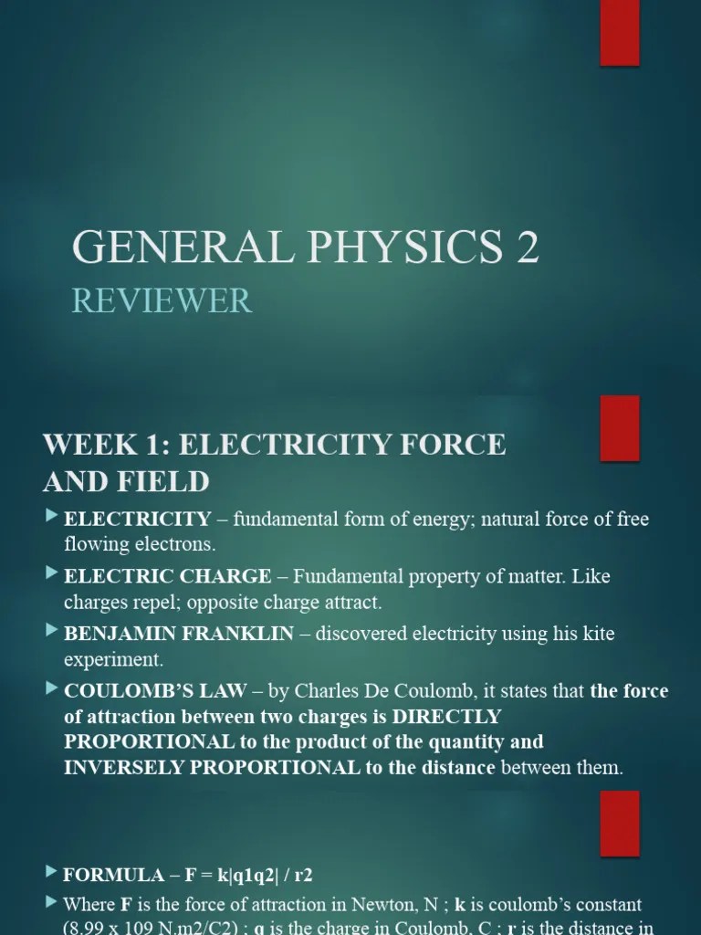 General Physics 2 Reviewer | PDF | Voltage | Electromagnetic Induction