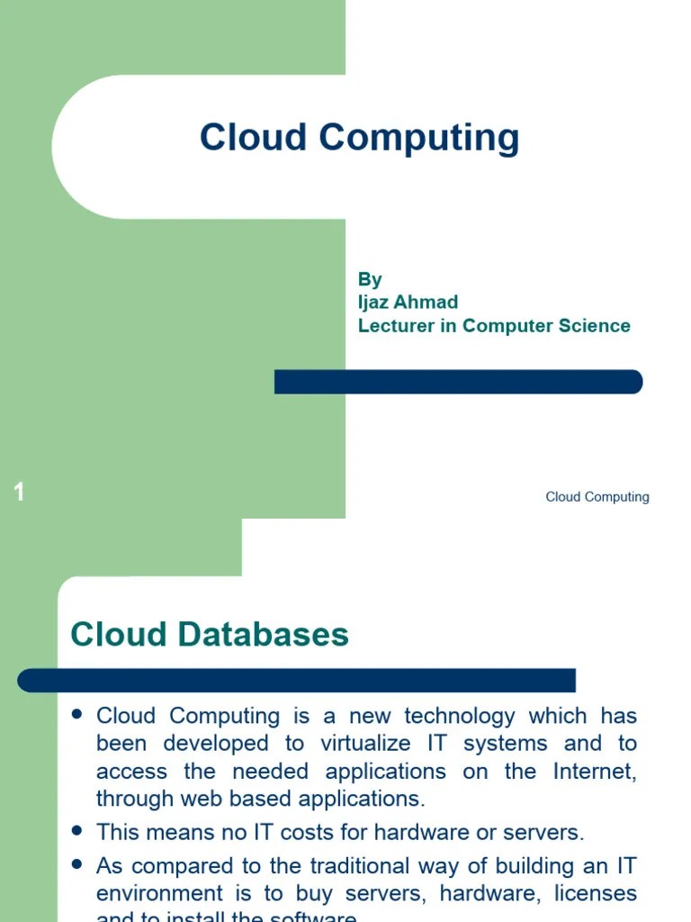 05 Cloud Computing (Cloud Databases) | PDF | Cloud Computing | Databases