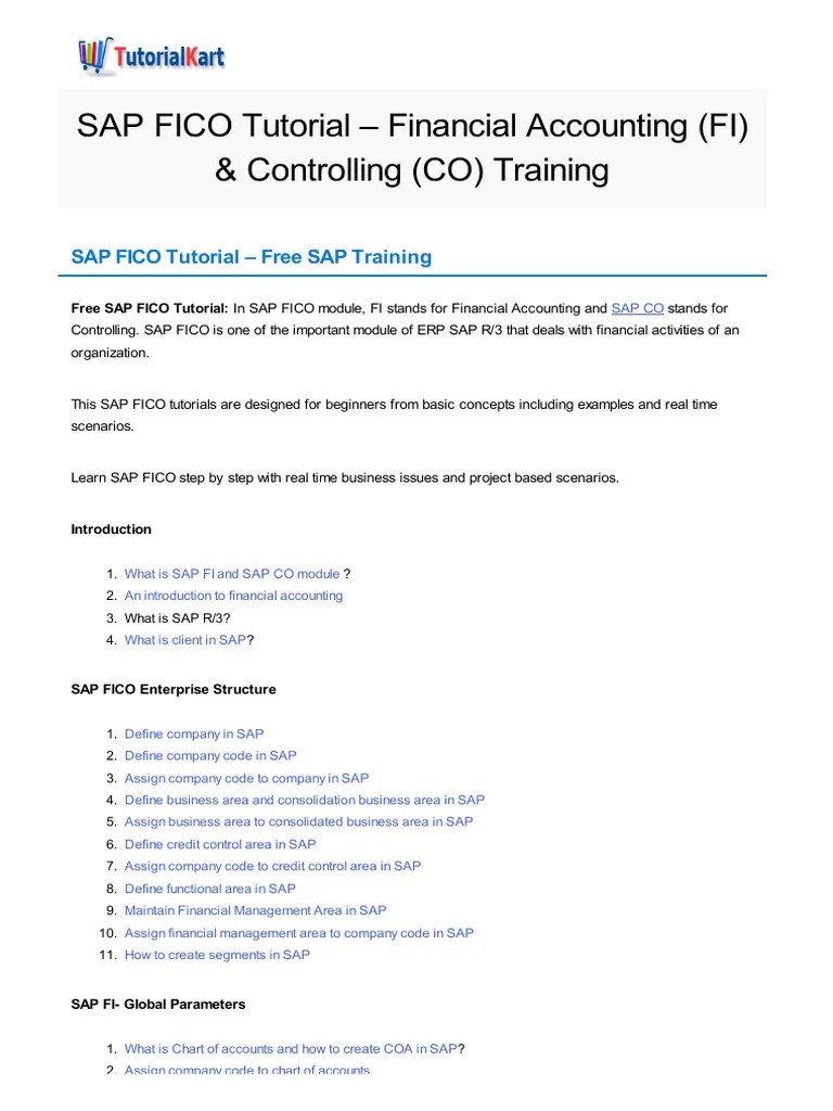 Sap Fico Training Tutorial | PDF | Depreciation | Currency