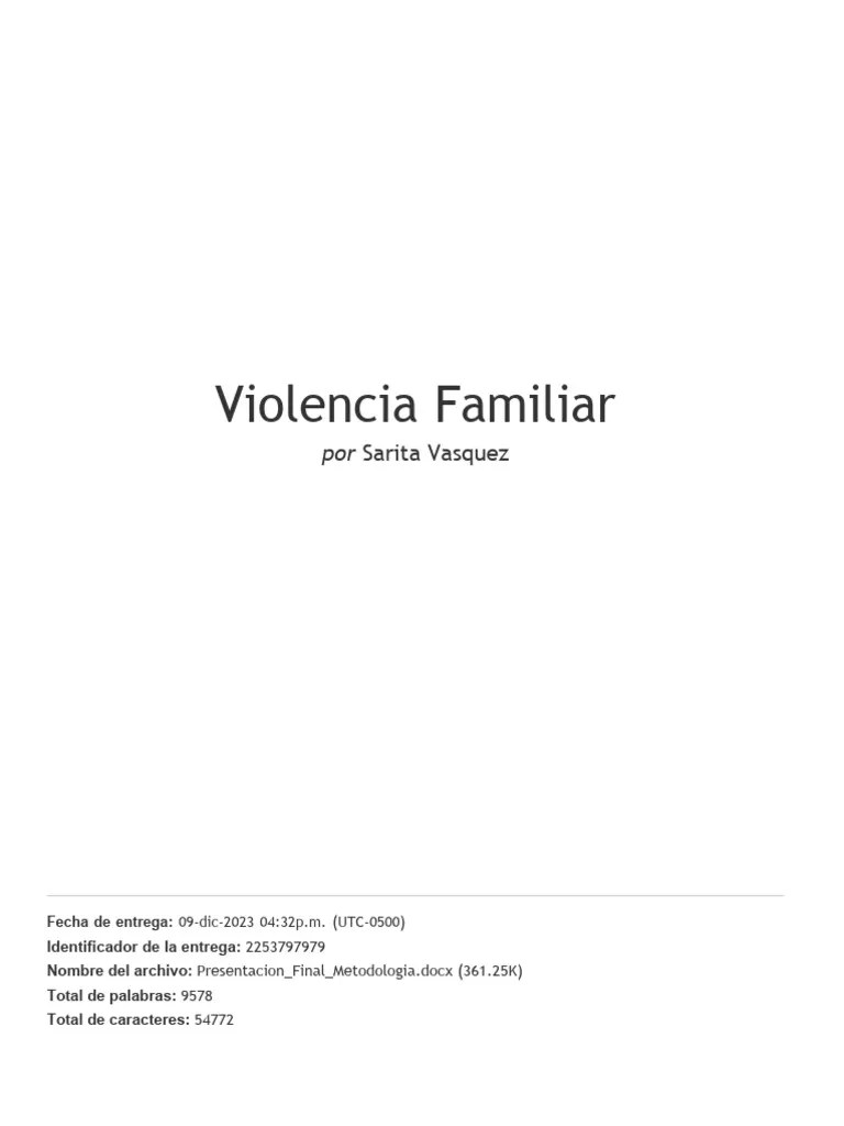 Violencia Familiar | PDF