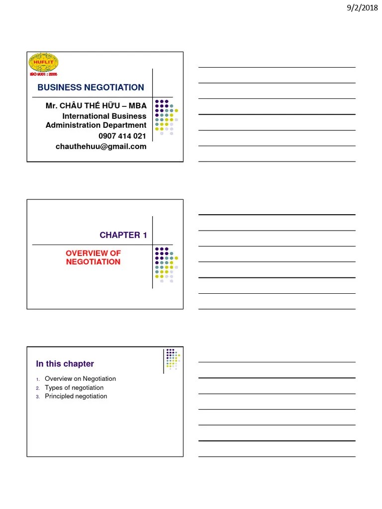 Chapter 1 - Overview Of Negotiation | PDF