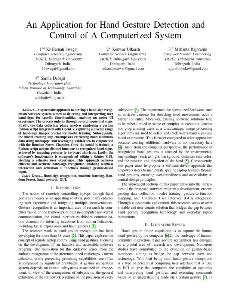 Hand Gesture Paper | PDF | Human–Computer Interaction | Graphical User ...